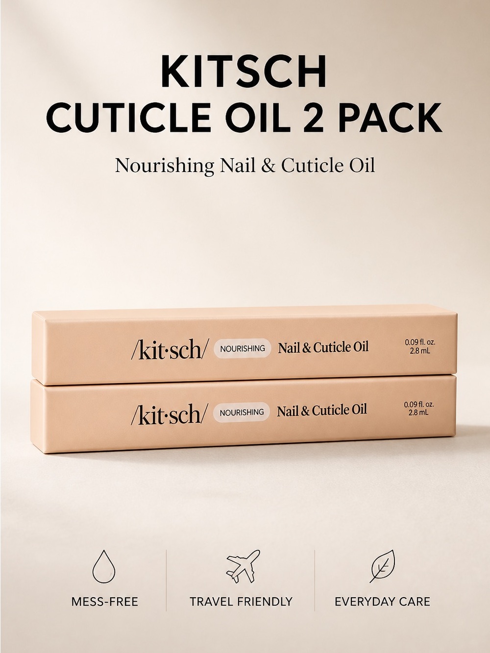 Kitsch Nail & Cuticle Oil 2-Pack— Beige
